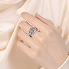 Oval Brass with Synthetic Turquoise Finger Rings FS-WG5DC9A-02-4