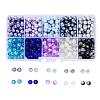 Mixed Baking Paint Crackle Glass & Glass Pearl Bead Sets HY-X0009-6mm-07-1