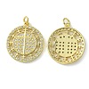 Rack Plating Brass Micro Pave Cubic Zirconia Pendants KK-K332-13G-2
