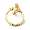 Clear Cubic Zirconia Whale Tail Shape Open Cuff Ring KK-H439-38G-3