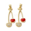Brass Micro Pave Cubic Zirconia Pendants KK-D390-18G-02-1