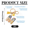 Alloy Resin Polygon Keychains KEYC-TADJ0002-03G-M-2