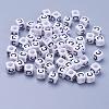 Letter C Cube White Acrylic Beads X-PL37C9308-C-1