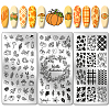 Stainless Steel DIY Nail Art Templates MRMJ-WH0092-027-1