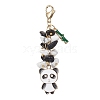 Panda Alloy Enamel Pendant Decorations HJEW-JM01275-04-1