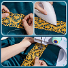 4M Iron on/Sew on Polyester Flower Lace Ribbon OCOR-WH0088-48B-4