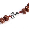 Synthetic Goldstone Rondelle Graduated Beaded Necklaces for Women Men NJEW-K388-02H-3