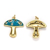 Autumn Theme Real 18K Gold Plated Brass Micro Pave Cubic Zirconia Pendants X-ZIRC-L100-019A-G-2