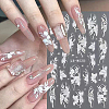 4Pcs 4 Styles Flower Pattern Self Adhesive PET Nail Art Stickers Decals MRMJ-SP0001-22-5