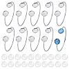 10Pcs 304 Stainless Steel Cuff Blank Bangle Bases with Flat Round Trays STAS-UN0064-30-1