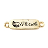 Beach Theme Rack Plating Brass Rectangle Connector Charms KK-P261-08A-G04-1