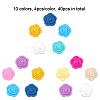 CHGCRAFT 40Pcs 10 Colors Food Grade Eco-Friendly Silicone Beads SIL-CA0001-46-3