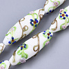 Handmade Gold Sand Lampwork Beads Strands LAMP-T007-02A-1