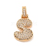 Brass Micro Pave Cubic Zirconia Pendants KK-C076-29S-G01-1