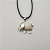 Synthetic Turquoise Elephant Pendant Necklace GO2931-1-1