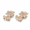 Brass Micro Pave Clear Cubic Zirconia Charms KK-Q764-016-3