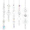 AHADERMAKER 5Pcs 5 Style Clear AB Glass Pendant Decorations HJEW-GA0001-42-1