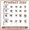 20Pcs 20 Styles Sea Animals Ttheme Transparent Glass Empty Bottles with Alloy Pendants AJEW-DR00031-2