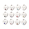 Birthday 304 Stainless Steel Micro Pave Cubic Zirconia Charms CU-CBA9CF9-01P-1