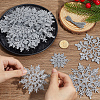36Pcs Snowflake Plastic Pendant Decorations DIY-CP0013-33B-3