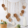 Bohemian Hand-woven Cotton Rope Leaf Tassel with Wood Beads Wall Hanging Ornaments FIND-WH20019-136B-03-3