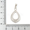 925 Sterling Silver Micro Pave Clear Cubic Zirconia Open Back Bezel Pendant Cabochon Settings STER-B005-25P-3
