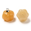 Natural Topaz Jade Pumpkin Charms with Platinum Tone Brass Bails G-C158-06P-02-2