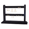 2-Tier Wood Covered Velvet Earring Display Stands EDIS-WH0021-30-1