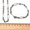 304 Stainless Steel Link Chain Bracelet & Necklace Jewelry Sets SJEW-L199-09P-5