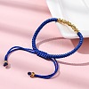 Polyester Cord Braided Bead Bracelets for Women BJEW-L698-01G-13-2