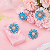 4Pcs Alloy & Glass & Rhinestone Shank Buttons BUTT-FG0001-63B-4