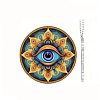 Acrylic Flat Round with Flower & Eye Pendant Decorations PW-WG645EF-01-2