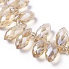Electroplate Glass Faceted Teardrop Beads Strands EGLA-D014-32-3