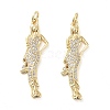 Rack Plating Brass Micro Pave Clear Cubic Zirconia Pendants KK-M280-03G-1