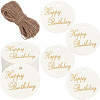 100Pcs Flat Round Gold Stamping Word Happy Birthday Hanging Gift Tags DIY-SP0003-87A-1