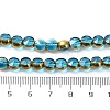 Half Plated Electroplate Transparent Glass Beads Strands EGLA-E060-02A-HP-5