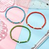 5Pcs 5 Colors Dyed Synthetic Turquoise Beads Stretch Bracelets for Women Men BJEW-JB11311-2