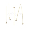 Brass Micro Pave Clear Cubic Zirconia Eye Pins KK-M306-09G-02-1