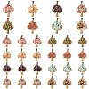 32Pcs 8 Styles Natural & Synthetic Mixed Gemstone Chip Pendants PALLOY-AB00252-1