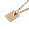 Titanium Steel Initial Letter Rectangle Pendant Necklace for Men Women NJEW-E090-01G-02-3