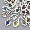 Faceted Glass Pendants GLAA-R204-B-S-NF-1