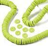 Flat Round Handmade Polymer Clay Beads CLAY-R067-12mm-10-5