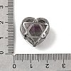 Brass Pave Natural Fluorite Heart Multi-Strand Links G-B149-13P-04-3