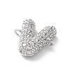 Brass Micro Pave Cubic Zirconia Letter Links KK-I717-04V-P-2