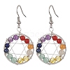 Natural Mixed Gemstone Round Beaded Dangle Earrings EJEW-JE05456-02-1