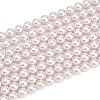 Frosted Glass Pearl Beads Strands GLAA-A044-08A-04-1