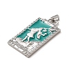 Brass Micro Pave Cubic Zirconia Pendants with Enamel KK-H458-01P-13-2