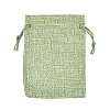 Polyester Imitation Burlap Packing Pouches Drawstring Bags ABAG-R005-14x10-02-3