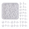 60 Sets 6 Style Crown & Cross & Swan & Vortex Transparent Resin Stud Earrings for Women EJEW-BG0001-02-3