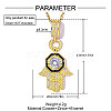 Brass Micro Pave Clear AB Cubic Zirconia Pendants CU-OY001-73G-2
